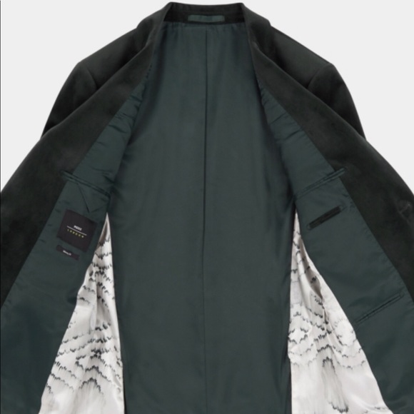 Moss London Skinny Fit Velvet Dress Blazer - Picture 4 of 8